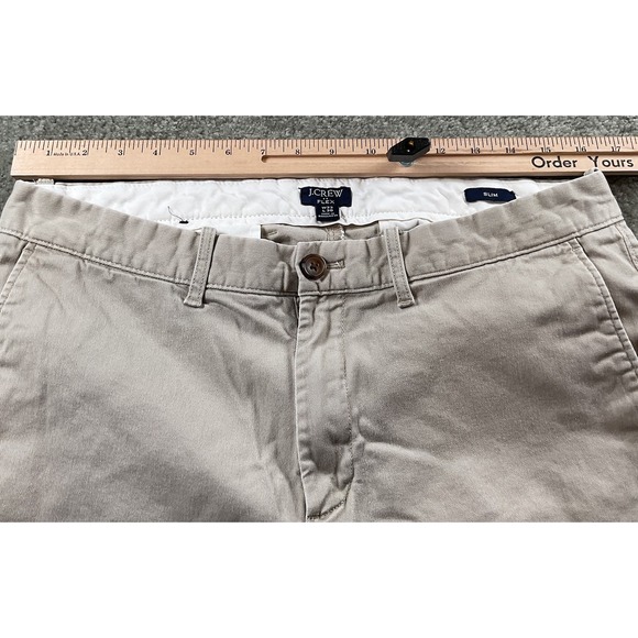 J Crew Flex 33x 30 Slim‎ Pants Beige - Picture 4 of 5